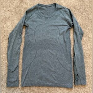LULULEMON Green Metal Vent Tech Long Sleeve Athletic Top Shirt 6